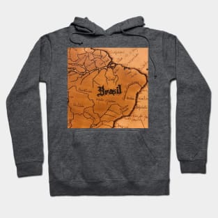 Brazil Map in Leather Hoodie